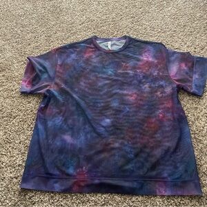 Athleta Women's Short Sleeve Tee in Navy Purple Galaxy Tie-Dye